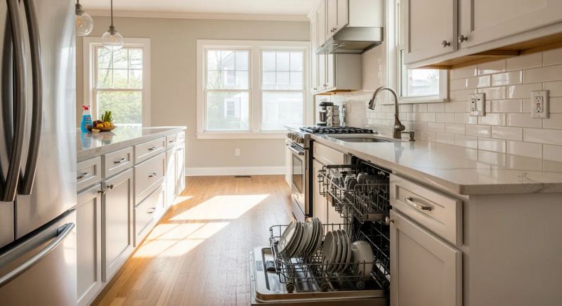 Professional cleaner refreshing an office in Lanham, Maryland